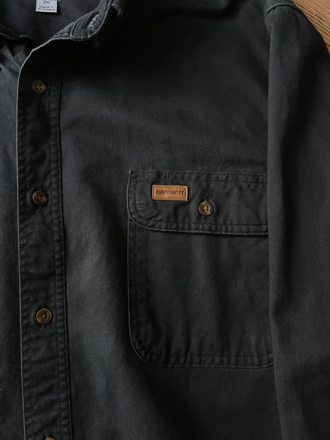 [2XL]칼하트 USA 2포켓 블랙 코튼 워크 셔츠 상품이미지3