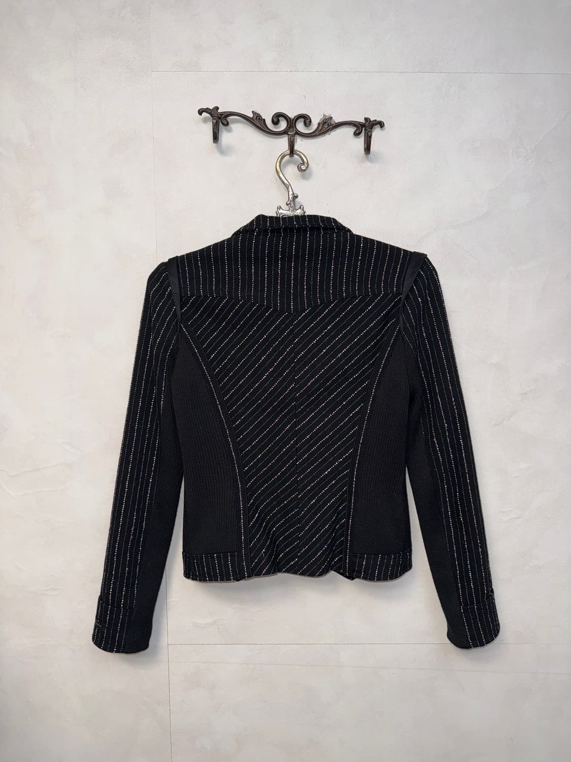 Mojo S Phine black wool stripe button jk 상품이미지3