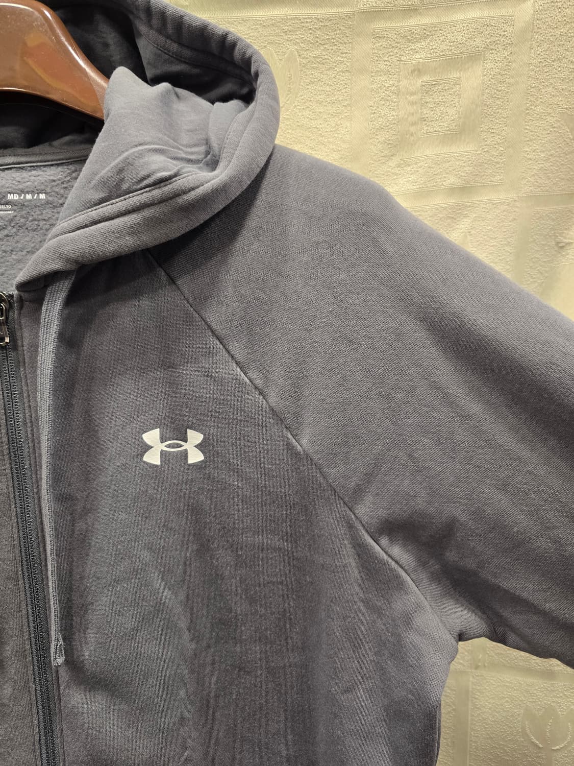 언더아머 회색 기모 후드집업 자켓 M(95) 상품이미지3