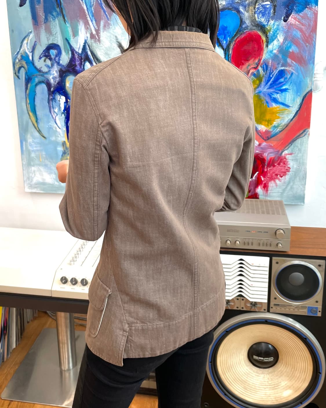 [34] 질샌더 브라운 데님 3버튼 테일러드 자켓 상품이미지2