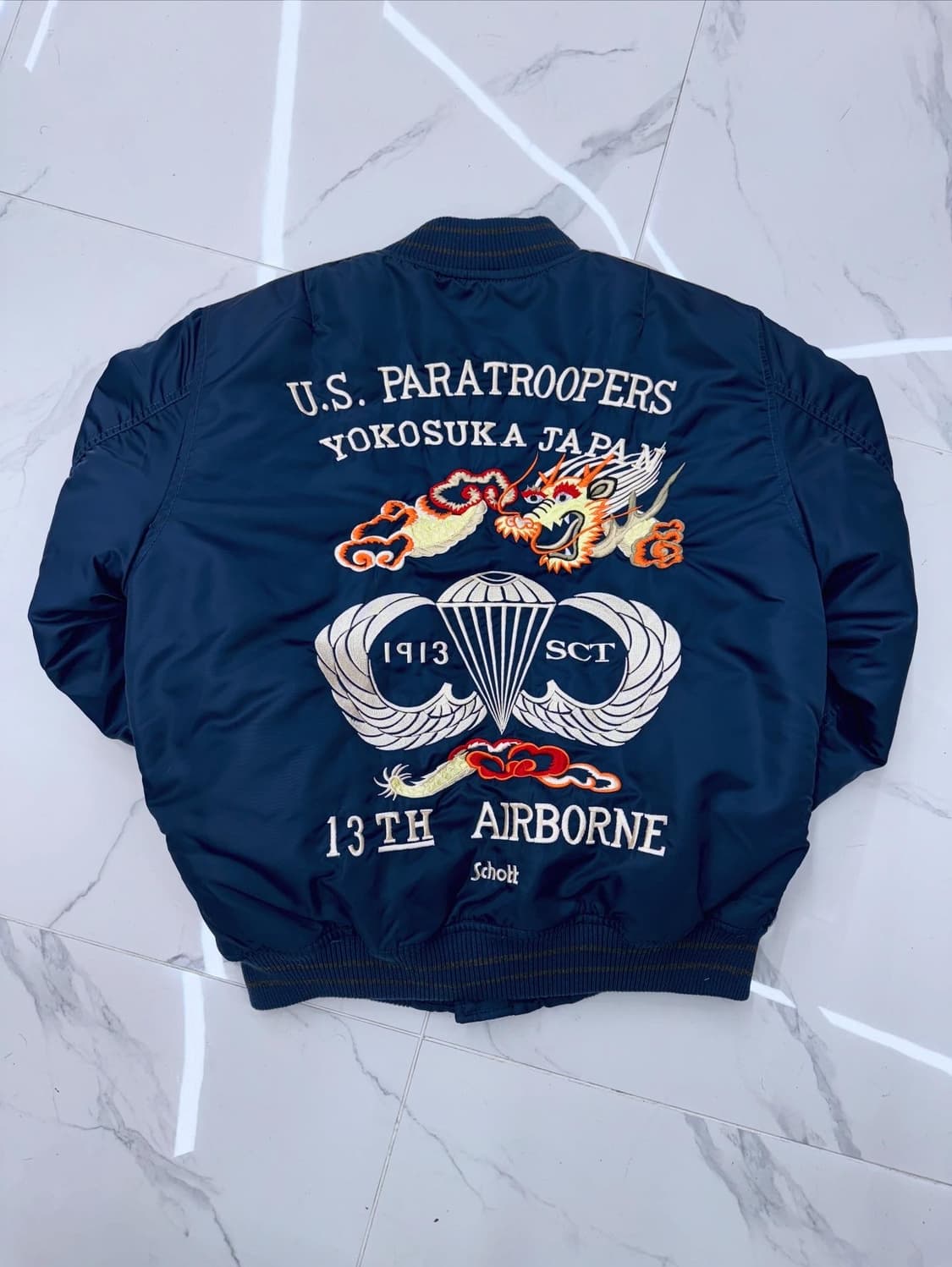 •Schott 쇼트 용 자수 블루종 자켓 상품이미지2