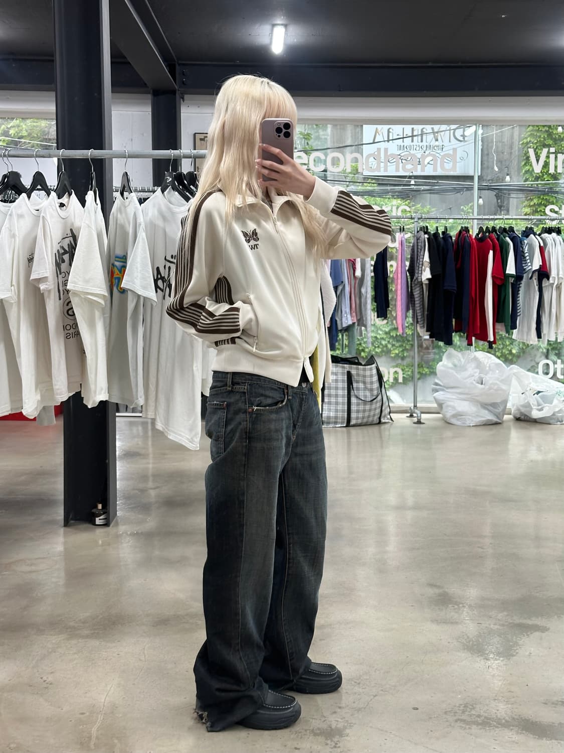 니들스 X TW 트랙 자켓 집업 베이지 브라운 상품이미지2