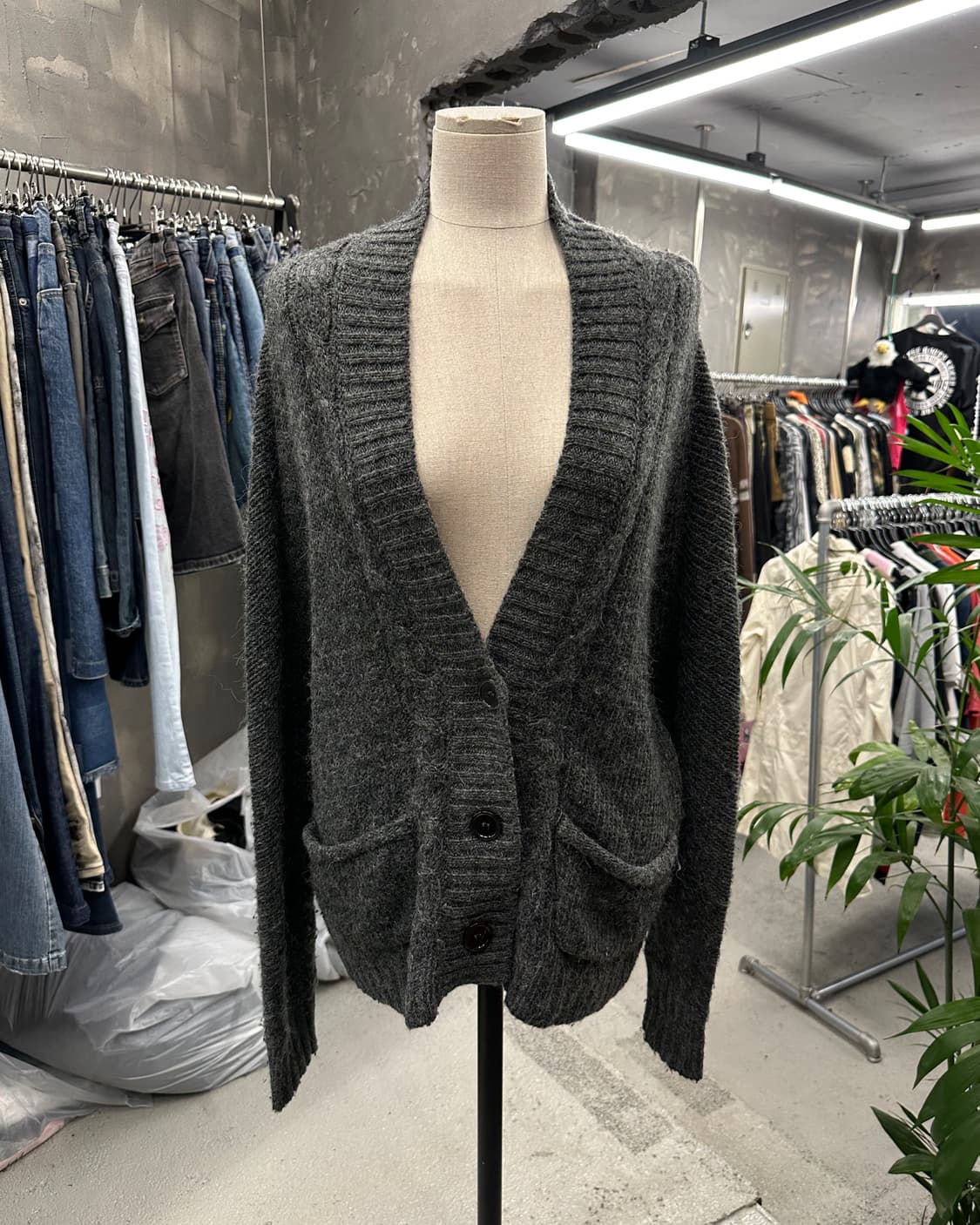 charcoal alpaca wool cardigan 상품이미지1