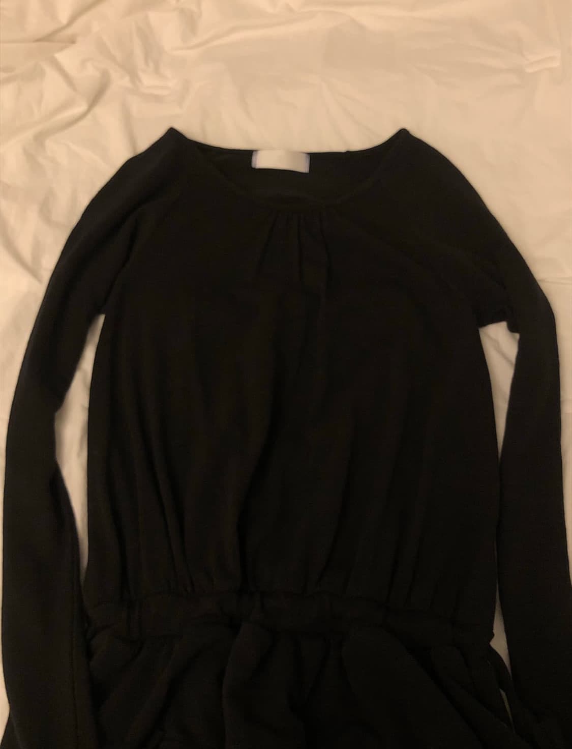 릿킴 프릴 셔링 긴팔티 (black, os size) 상품이미지2