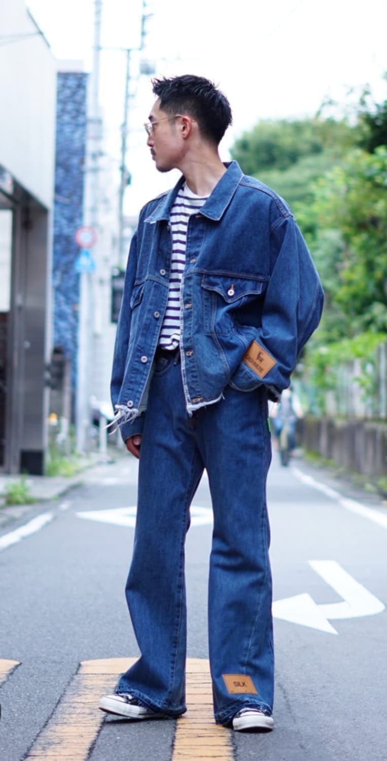 더블렛 업싸이클 오리지널 패치워크 부츠컷 데님 상품이미지5