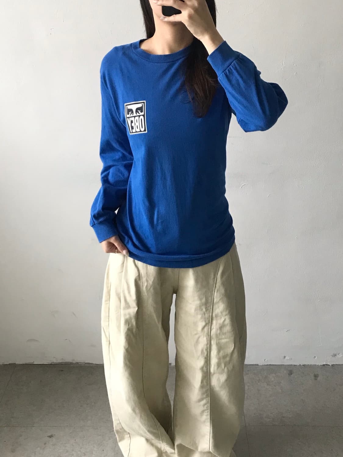오베이 백프린팅 롱슬리브 상품이미지1