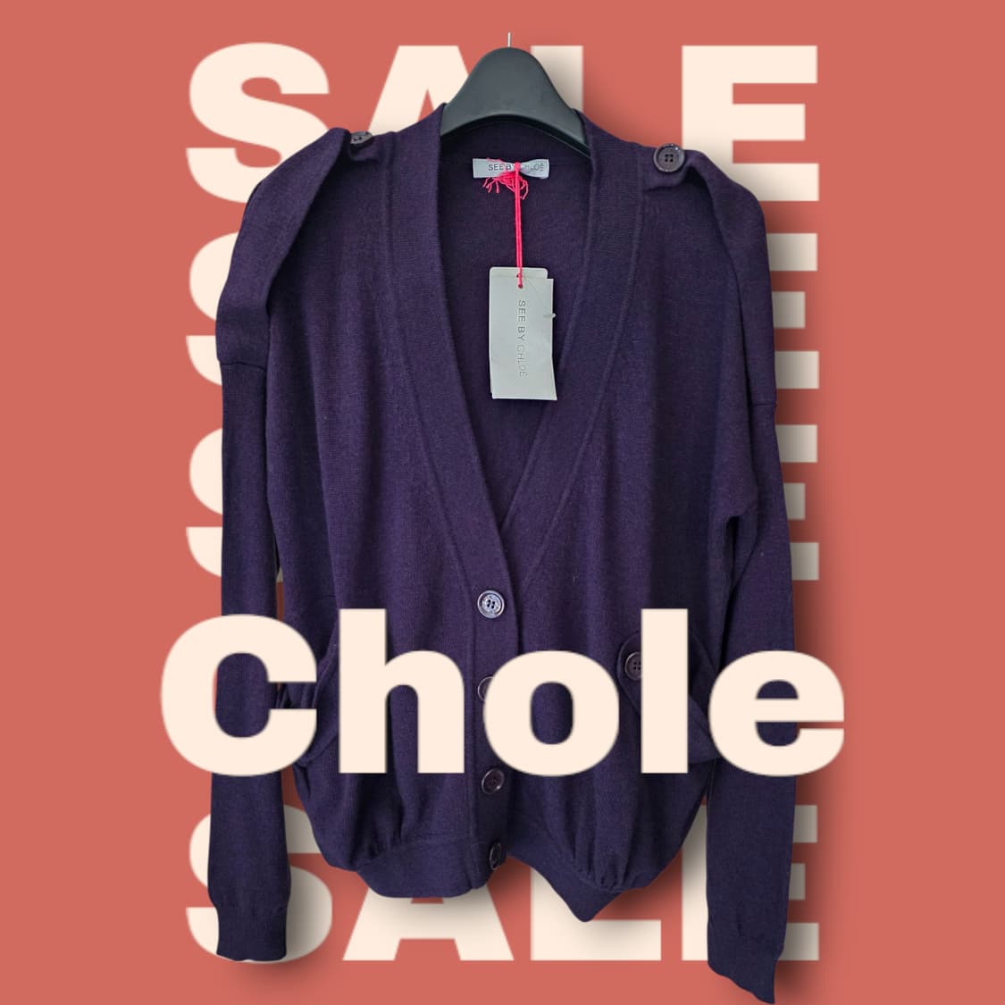 씨바이끌로에 퍼플 가디건 상품이미지1