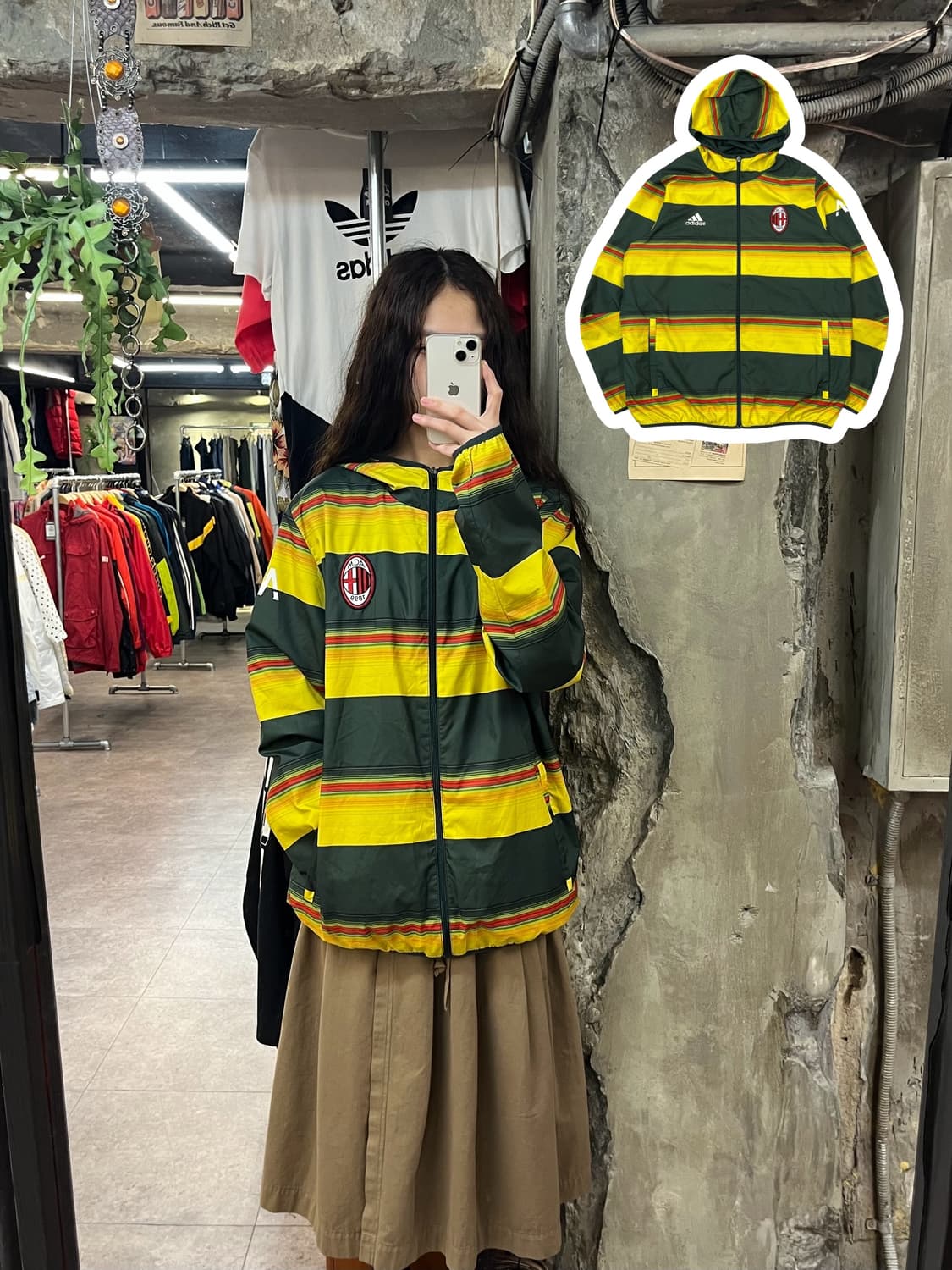 아디다스 AC밀란 바람막이 그린 XL #csz1769 상품이미지1