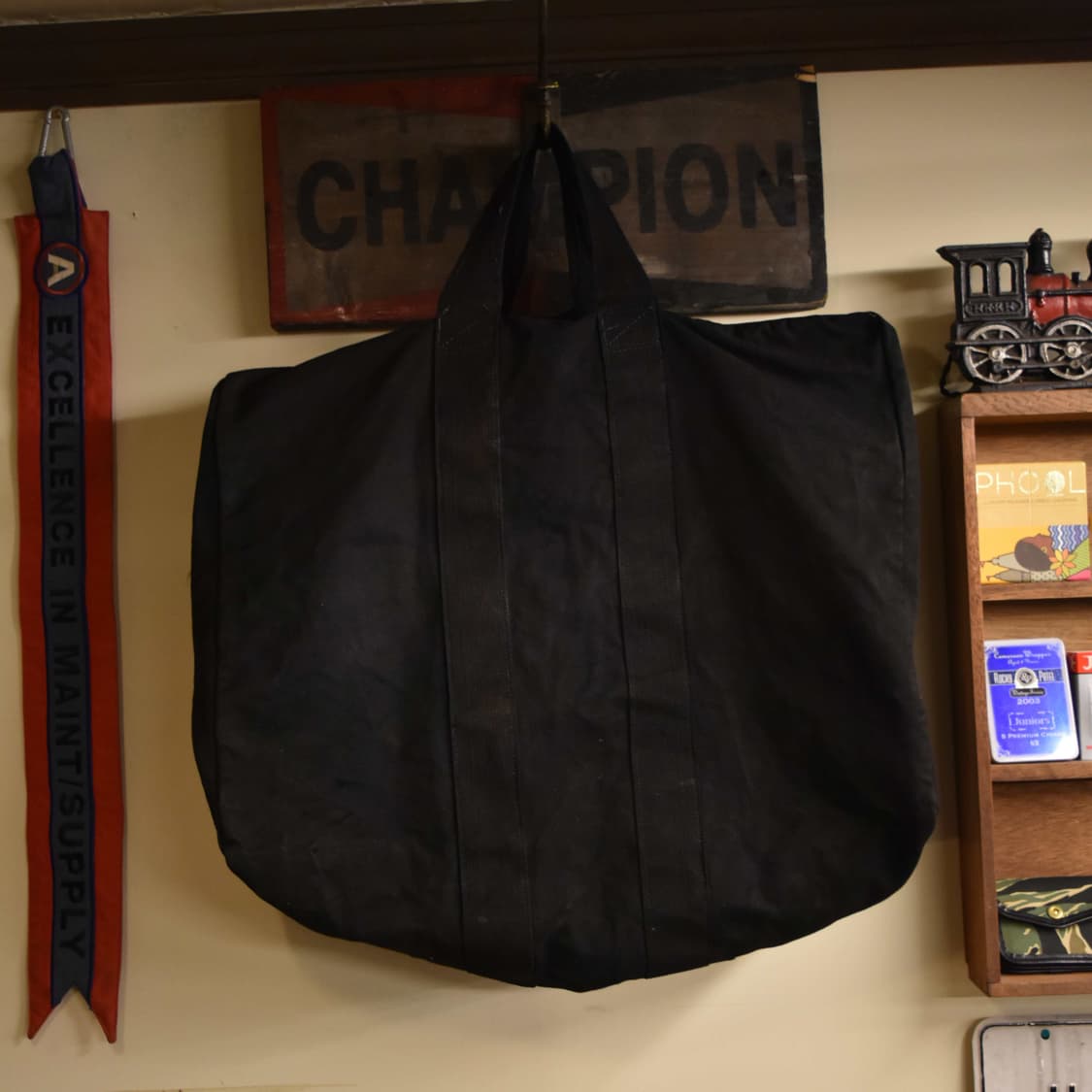 미군 오리지널 조종사 캔버스 키트백 블랙 상품이미지1