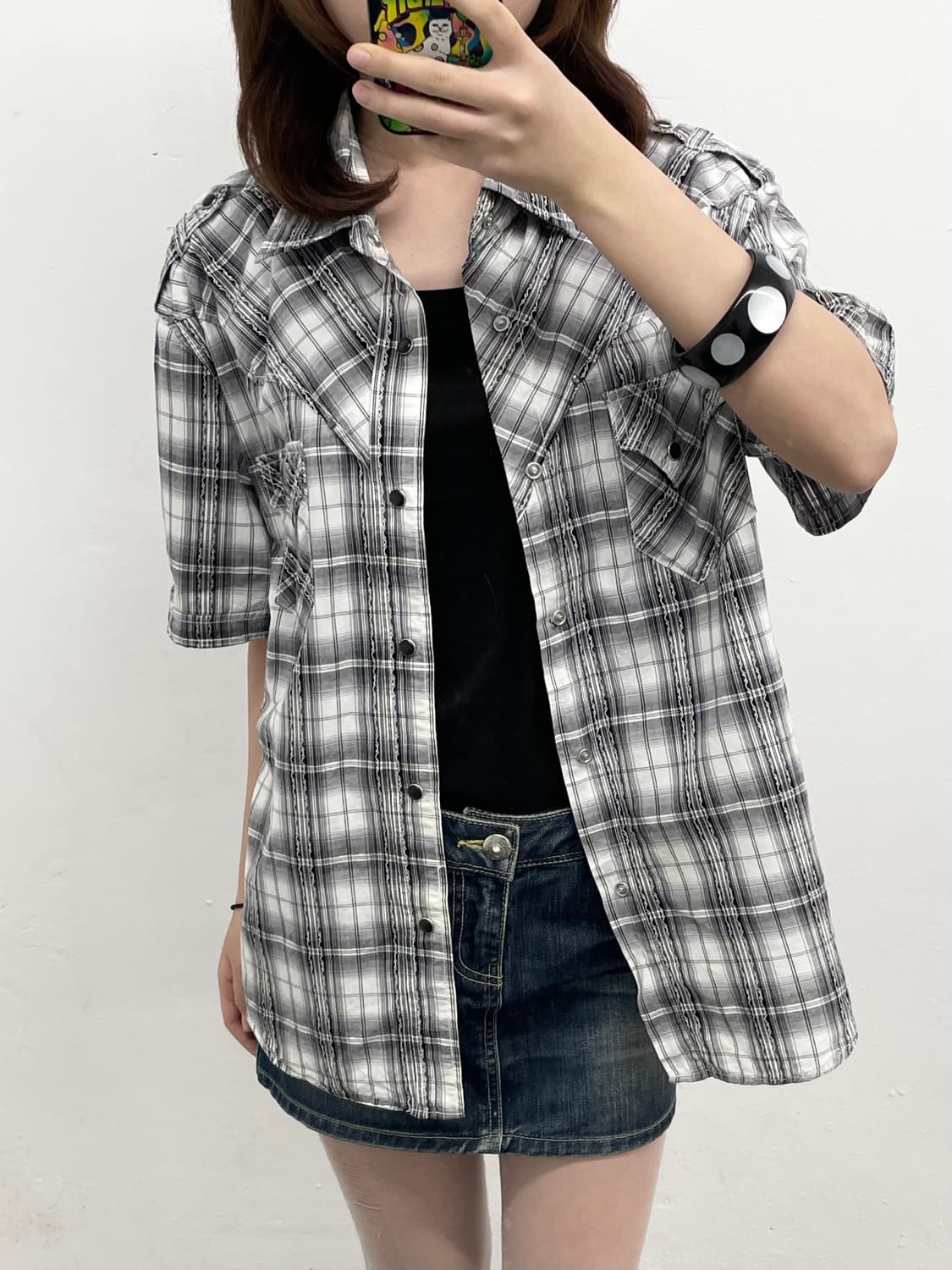 펑크 체크 버튼 셔츠 상품이미지4