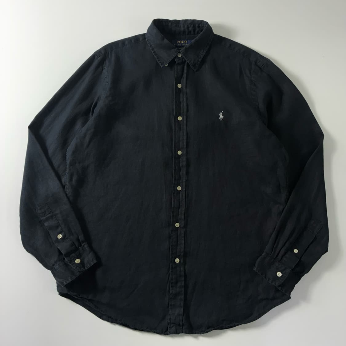 Polo  폴로 랄프로렌 자수 블랙 린넨 셔츠  상품이미지1
