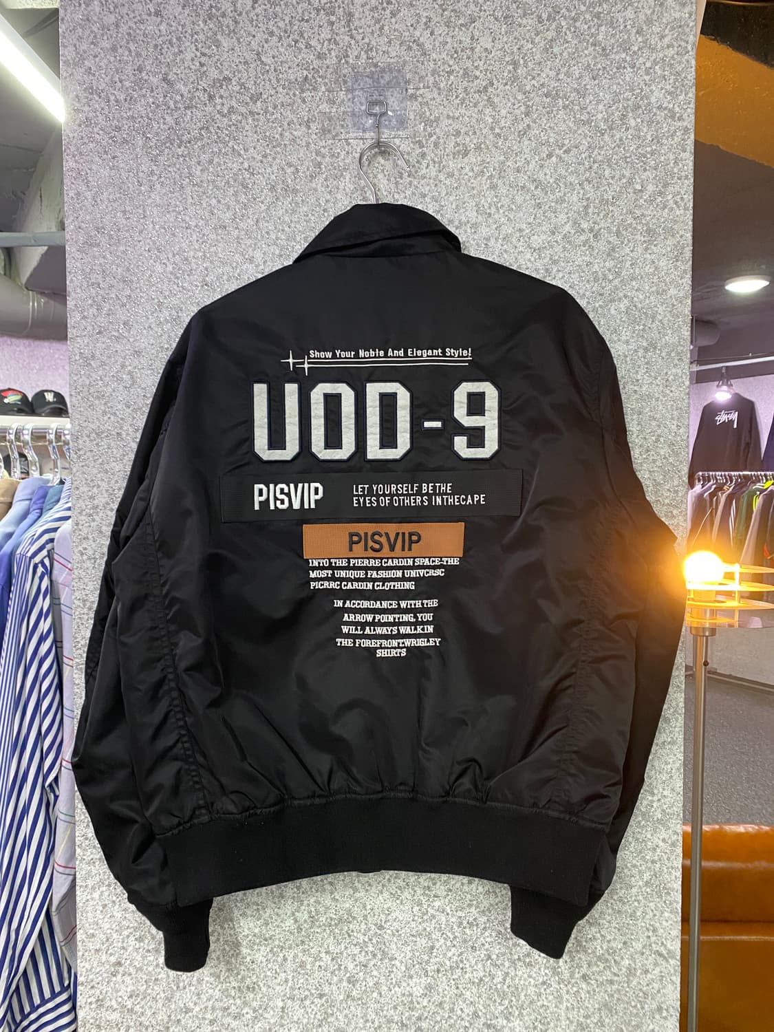 UOD-CLUB 블랙 패치 항공점퍼 B4852 상품이미지3