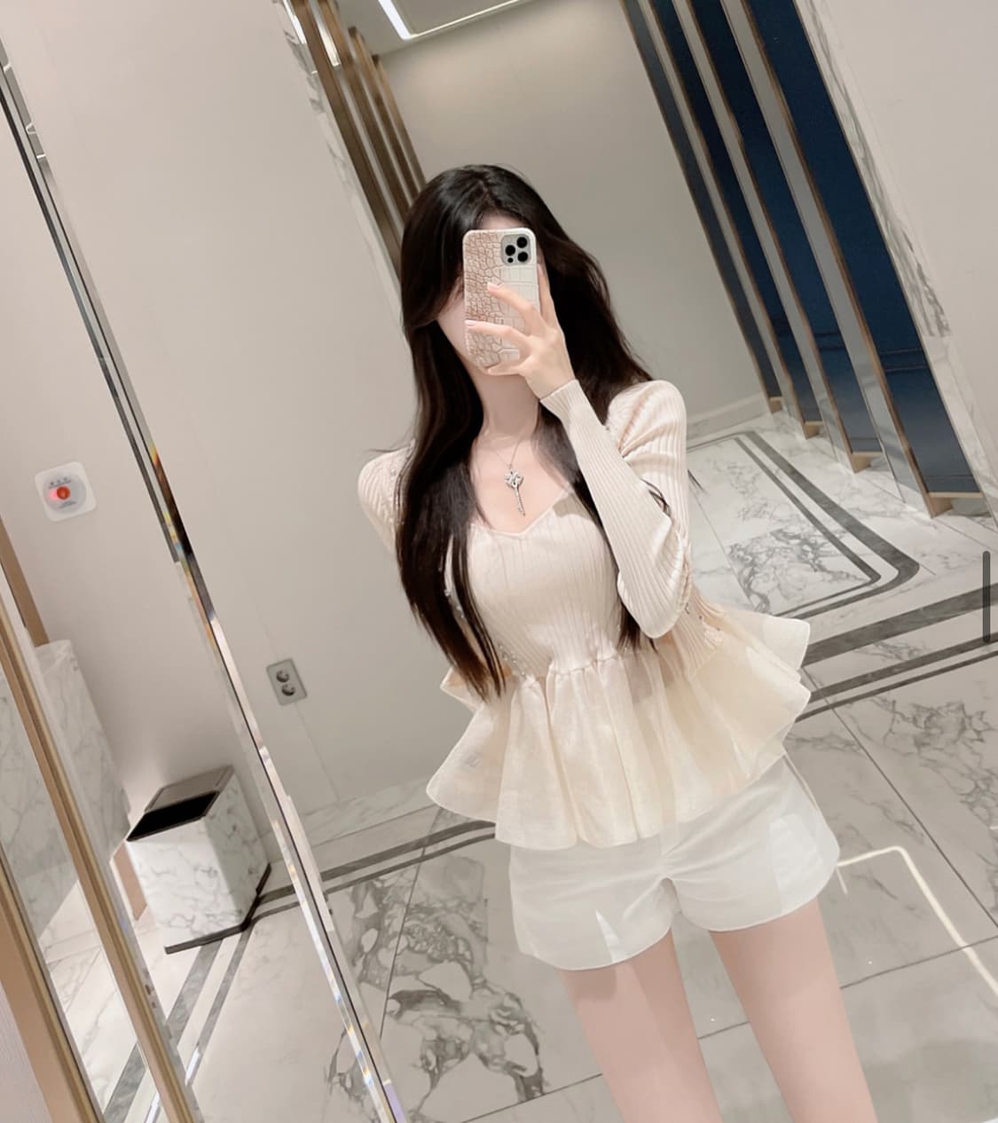 급처) 미엘르 페를린 오간자 메쉬 가디건 세트 상품이미지2