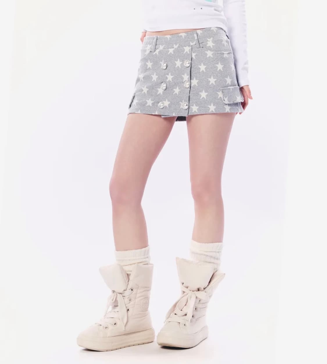 셋업이엑스이 스커트 STAR DOUBLE BUTTON SKIRT PANT 상품이미지1
