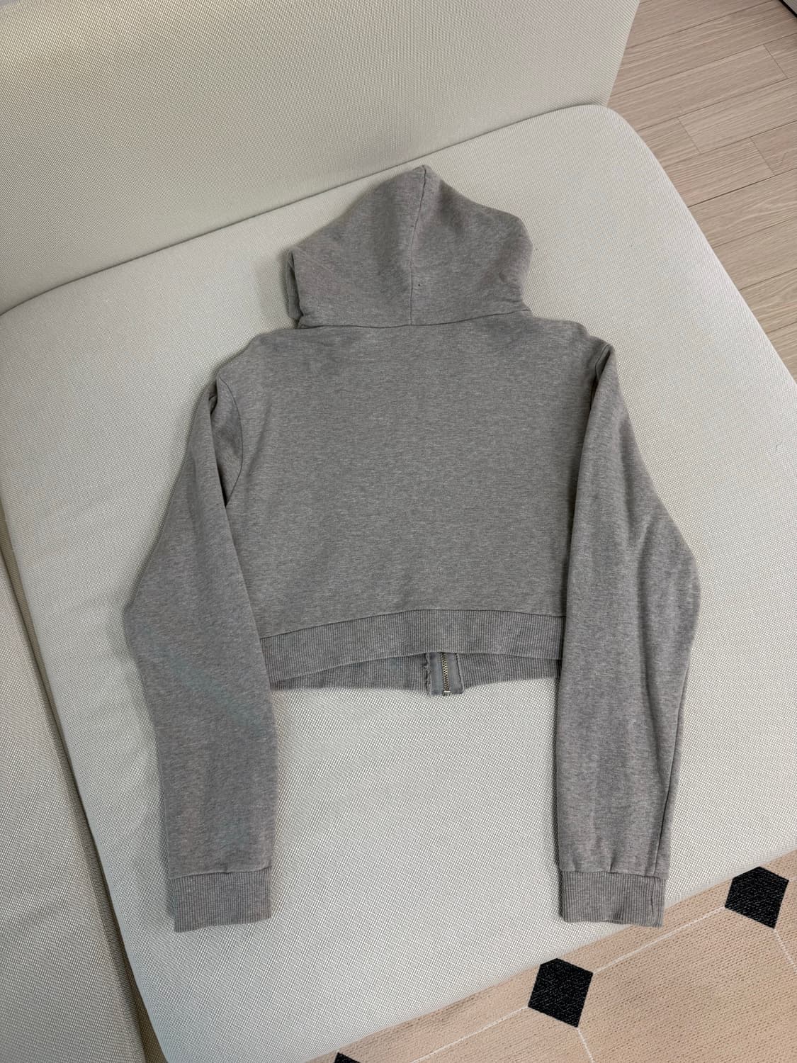 크롭 후드집업 회색(free) 상품이미지3