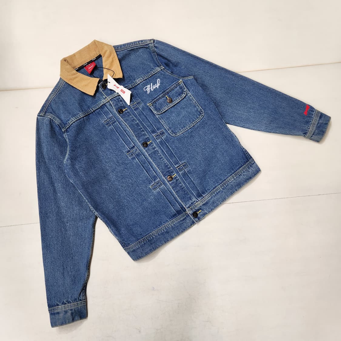 정품 HUF 허프 남성 청 데님 자켓 M 상품이미지2