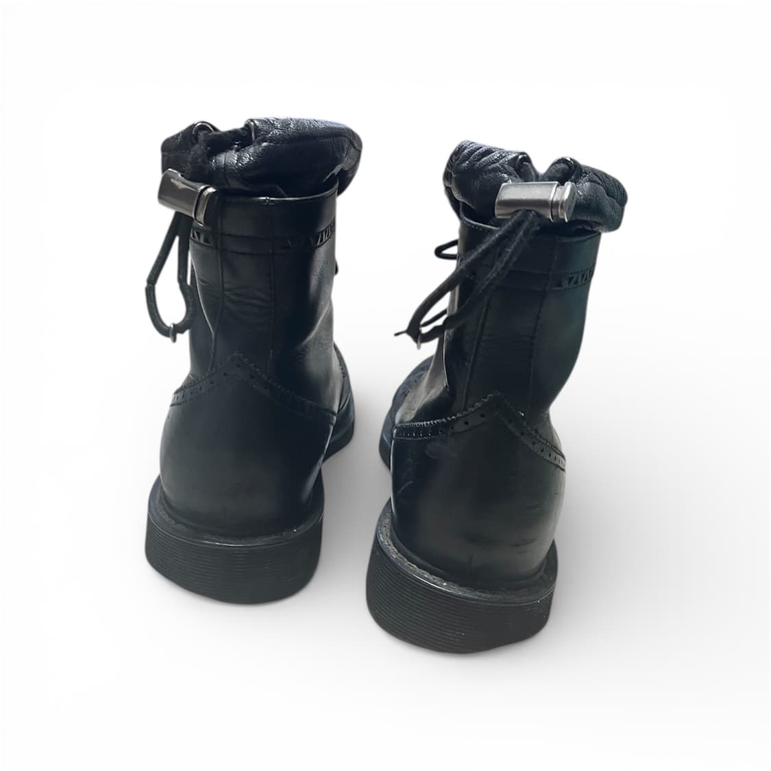 [275] 2000s 프라다 블랙 레더 윙팁 부츠 상품이미지4