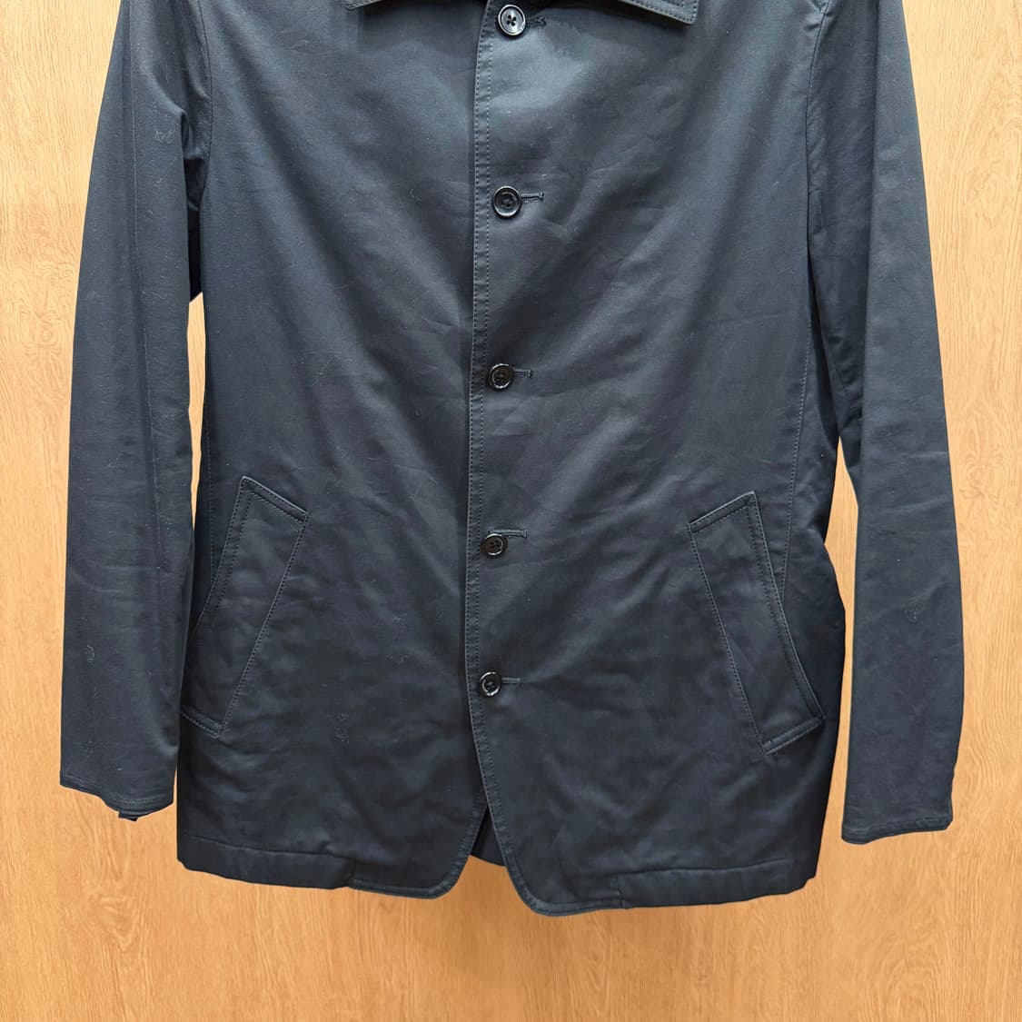 캘빈클라인 미니멀 베이직 카라 자켓 싱글 버튼 사선 포켓 디테일 블랙 상품이미지5