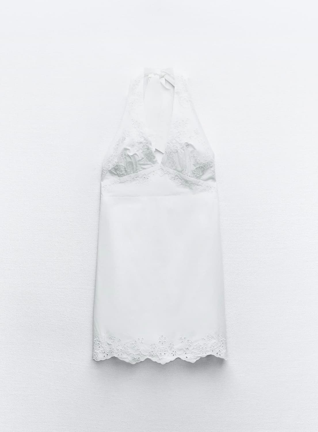 ZARA 아일렛 자수 홀터넥 원피스 상품이미지5