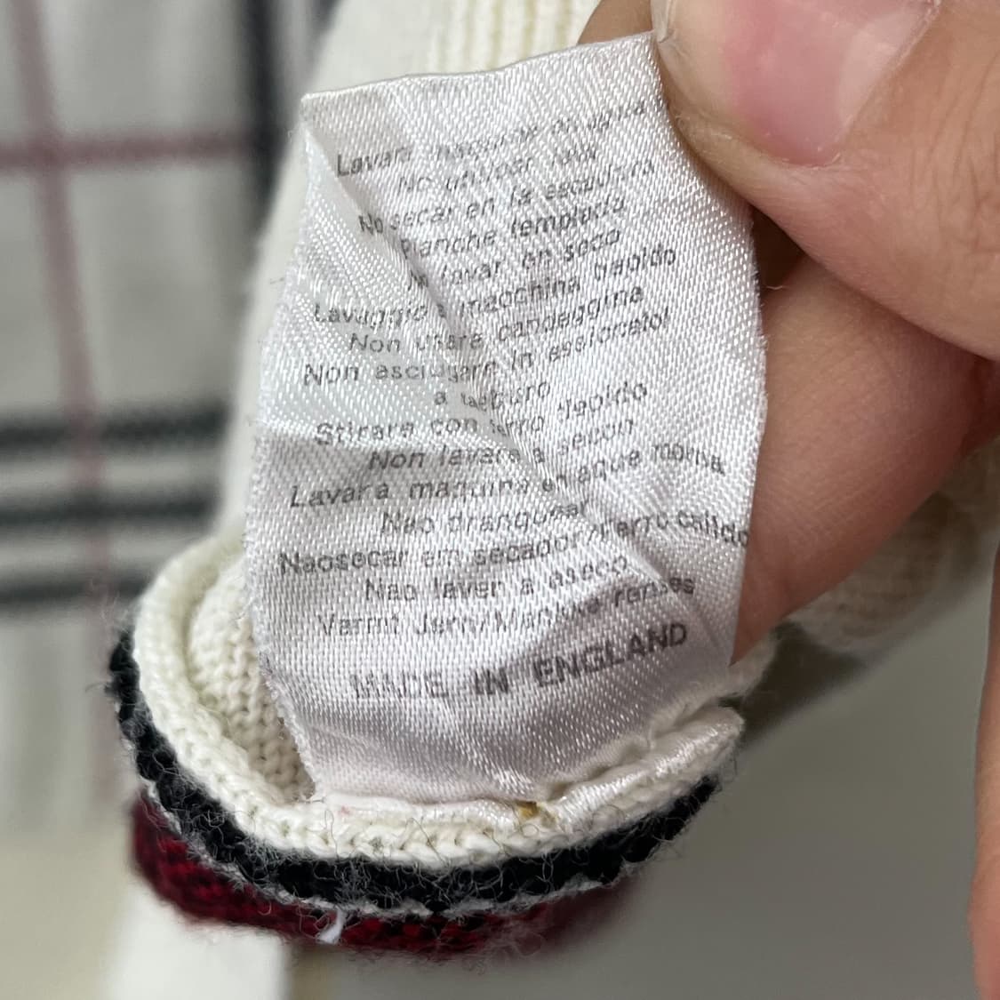 버버리 90s 아카이브 로고 노바 체크 코튼 니트  상품이미지8