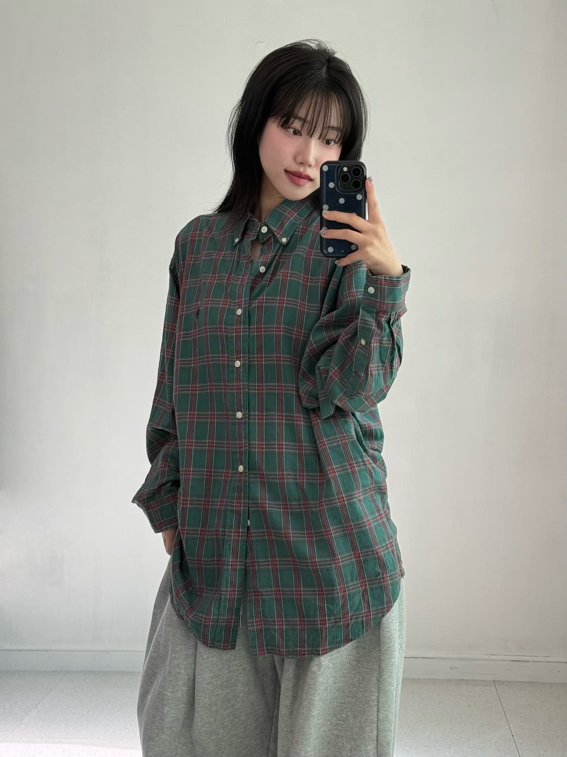 폴로 뮤트 그린 체크셔츠 상품이미지3