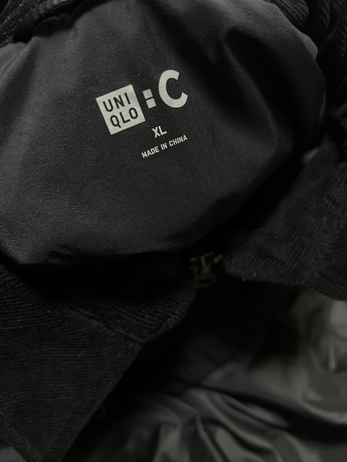 [XL]유니클로C 카라 코듀로이 퀄팅 자켓/블랙 상품이미지5