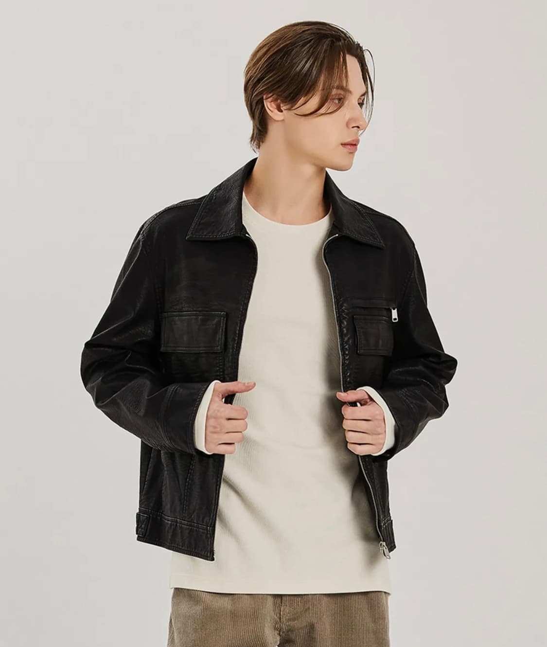 애드호크 포켓포인트 인조가죽 점퍼 상품이미지1