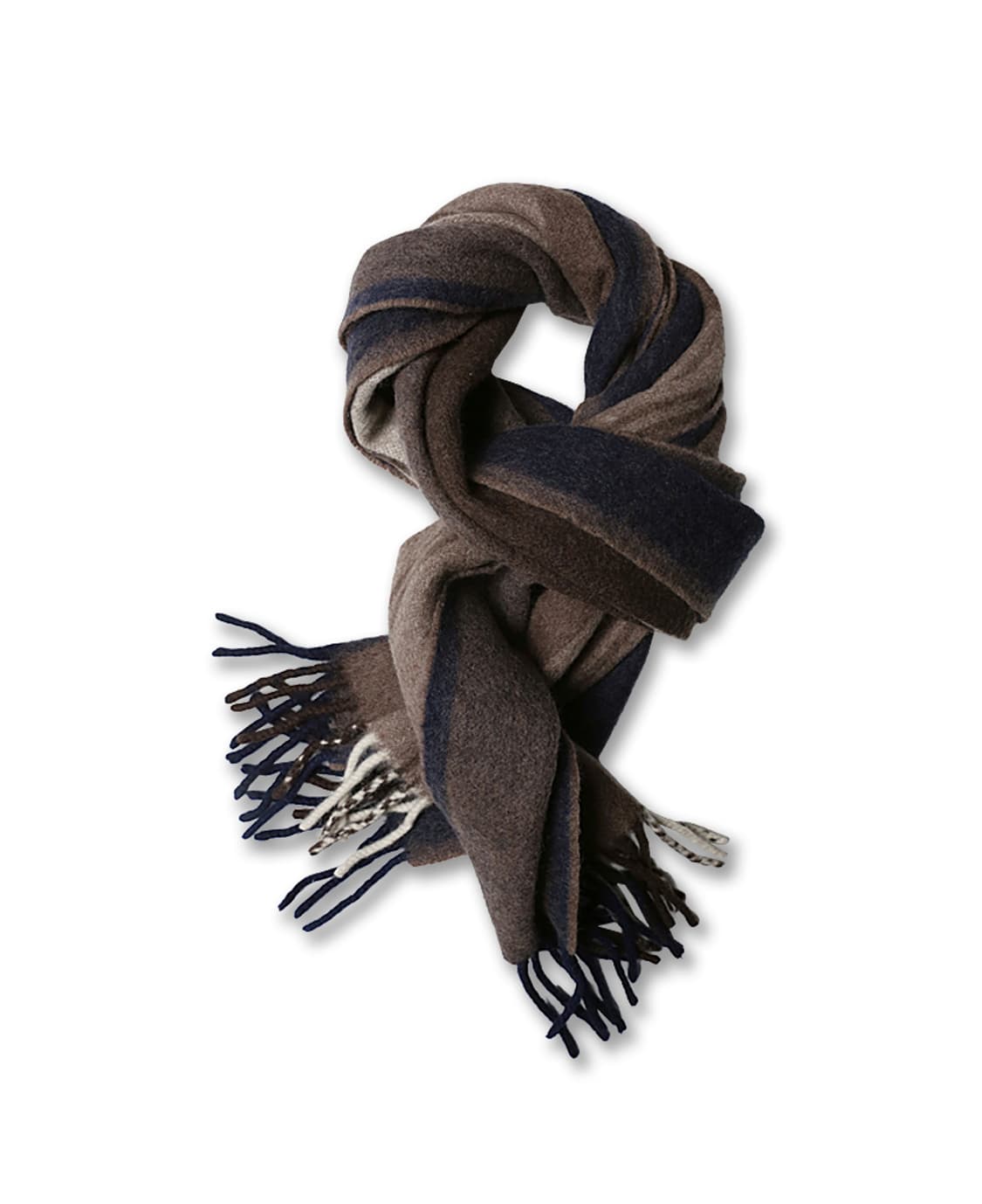 드레익스 [Drake's] 브라운 베이지 스트라이프 댄디 머플러 상품이미지1