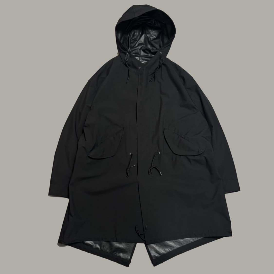 빔즈(B:MING by BEAMS) 블랙컬러 레이어 후드 모즈 코트 상품이미지6