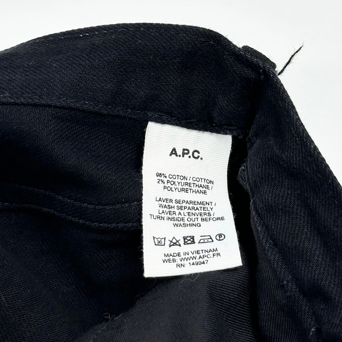 아페쎄 A.P.C 흑청 블랙진 데님 팬츠 (34인치) 상품이미지8