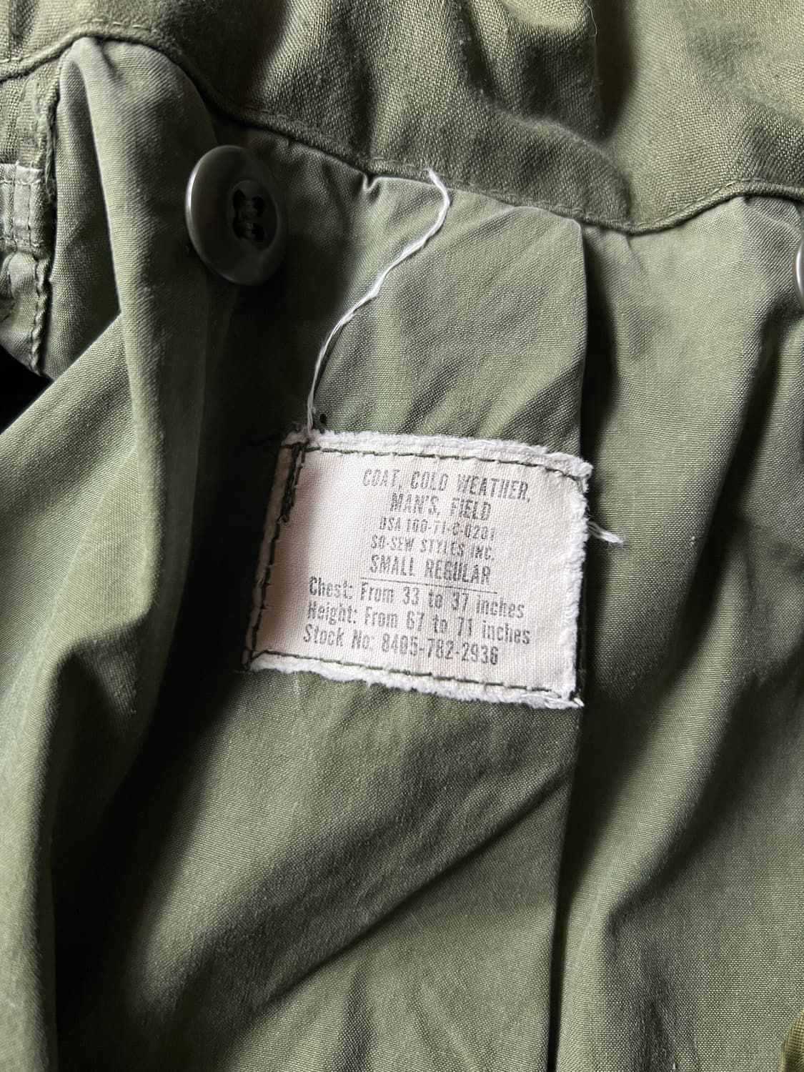 [S]70's 오리지널 U.S ARMY 2세대 M65 필드자켓 내피포함 상품이미지4