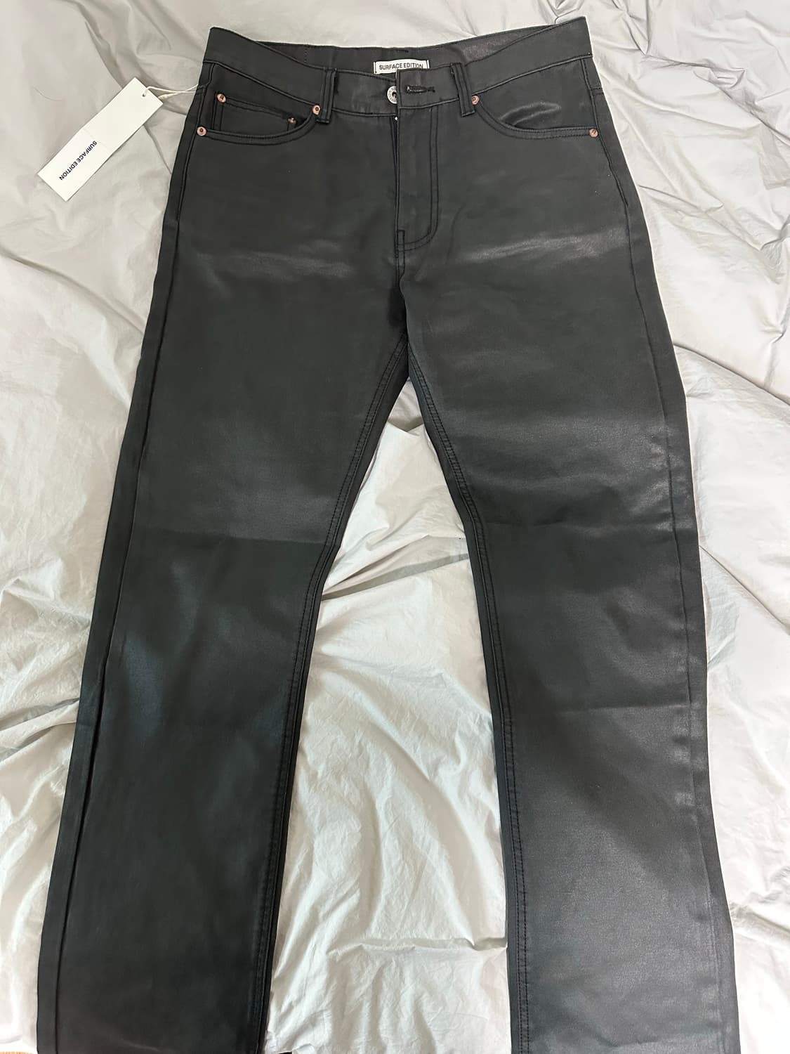 서피스에디션 레더바지 black 상품이미지3