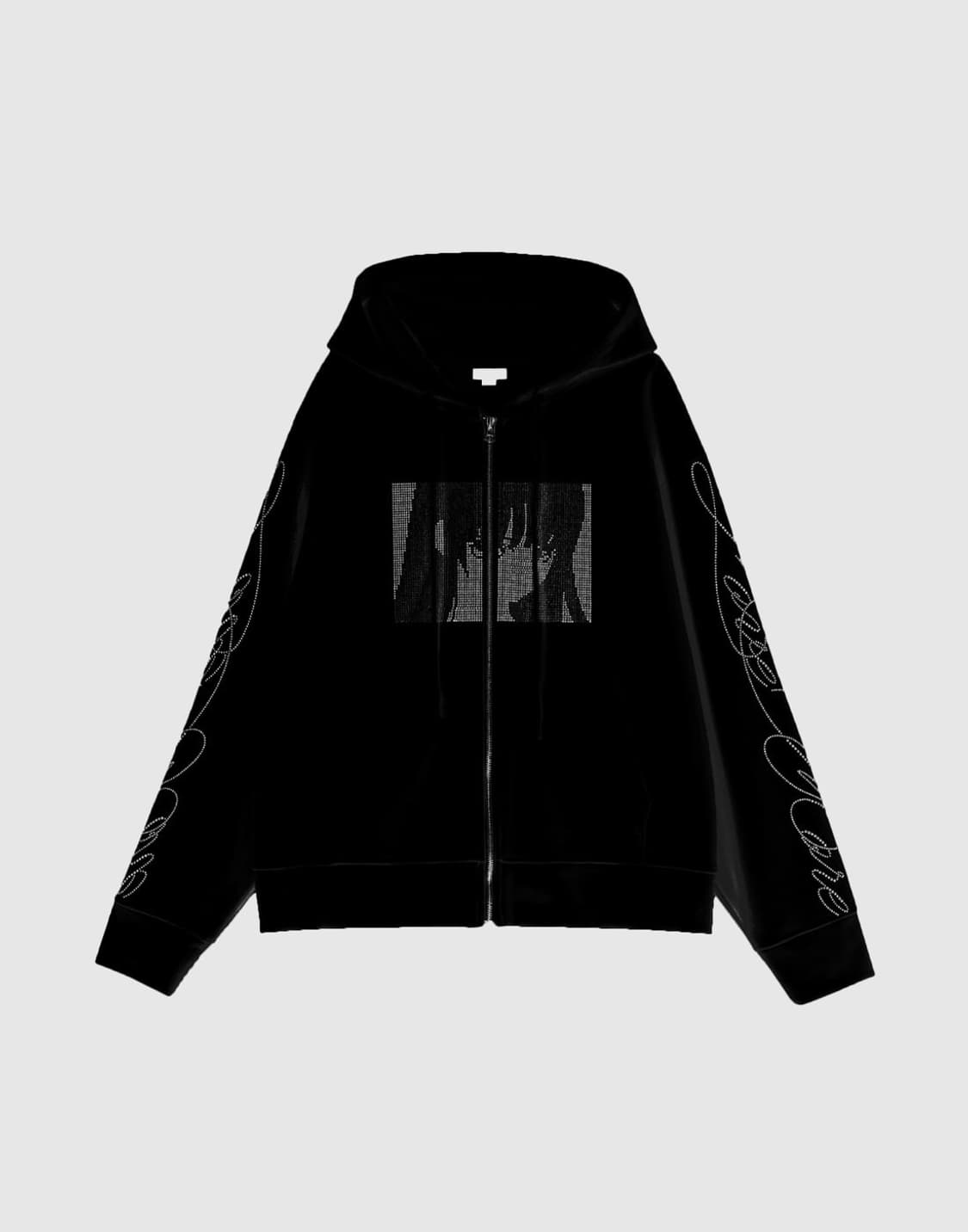 1 본네 라인스톤 후드집업 집업 후디 블랙 미개봉 새제품 판매 상품이미지1