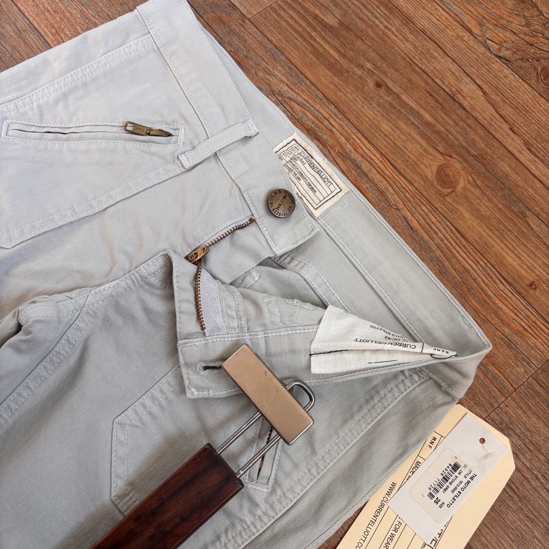 새제품 커렌엘리엇 25 스톤그레이 슬림 지퍼 팬츠 바이커 상품이미지4