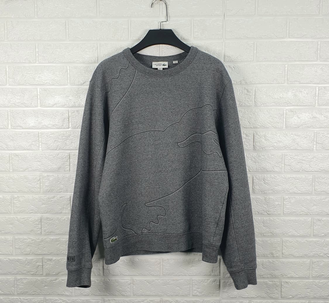 [100]라코스테스포츠 빅 크록자수 기모 맨투맨 상품이미지3