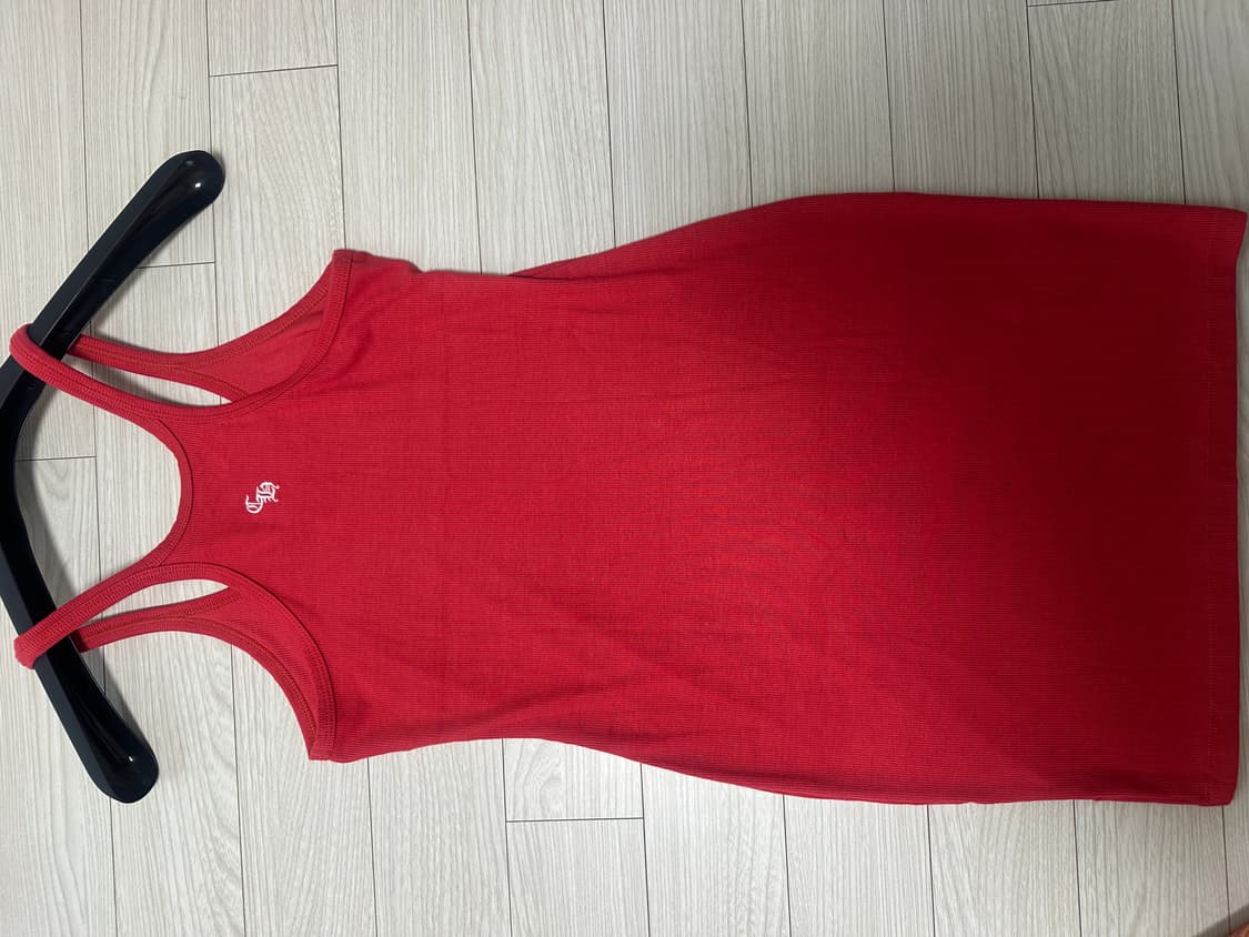 크롬하츠 배드 시드자수 레드 미니 리브 탱크탑 드레스 상품이미지5