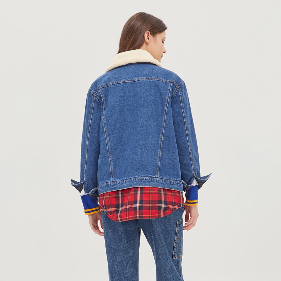 (새상품) 마쥬 뽀글이털 데님 자켓 36사이즈 상품이미지4