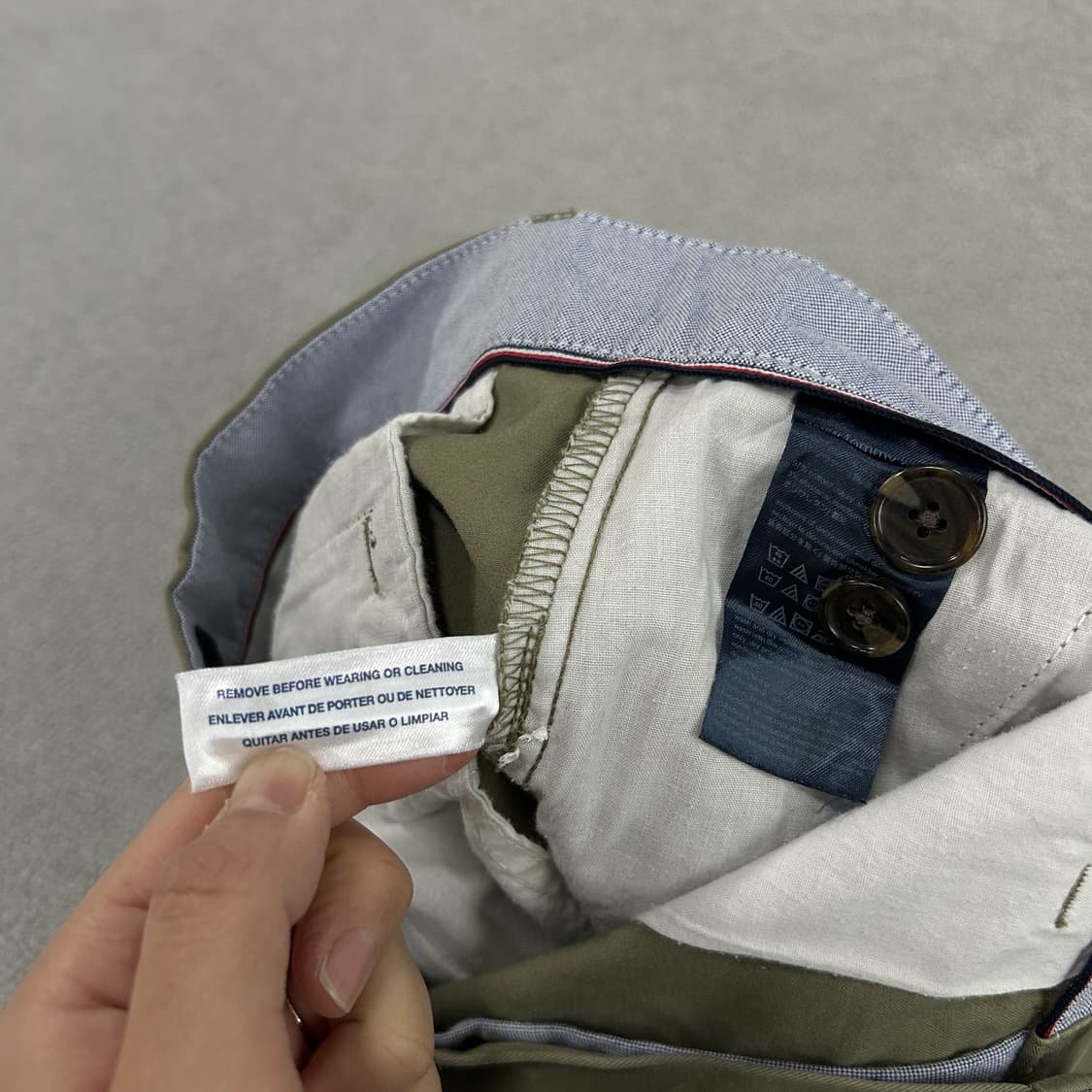 타미힐피거 카키색 반바지 면바지 숏팬츠 34 상품이미지4