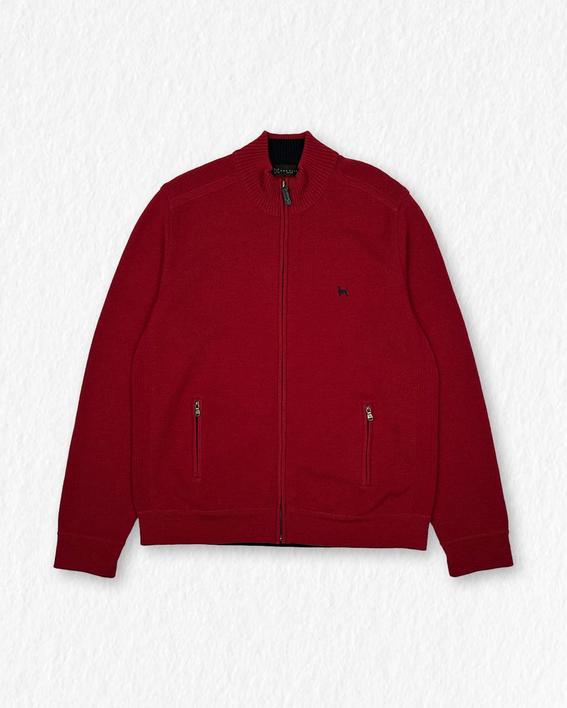 앤클리프 강아지 니트 집업 레드 상품이미지1