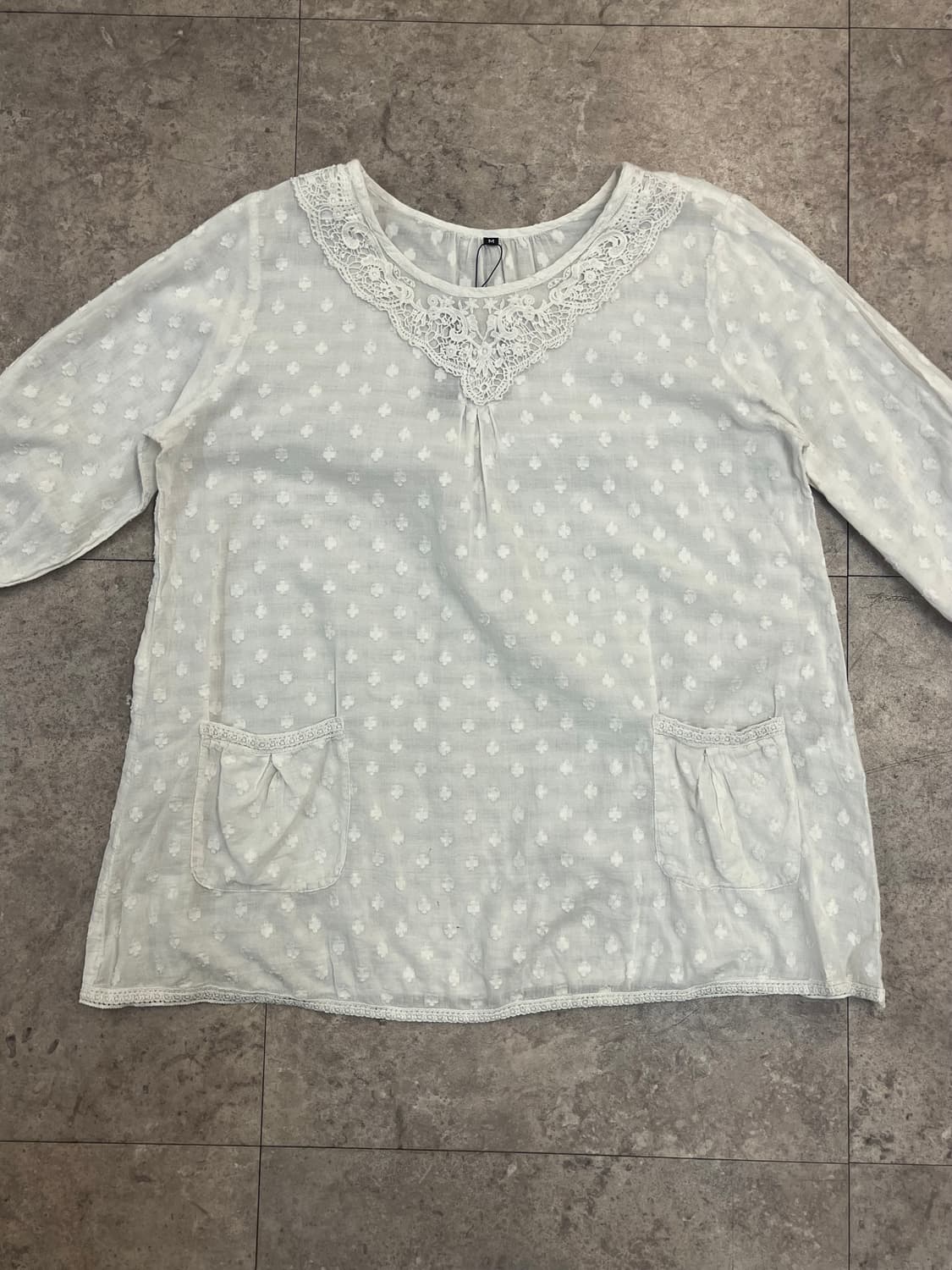 빈티지 포켓 블라우스 화이트 M #csz3736 상품이미지5