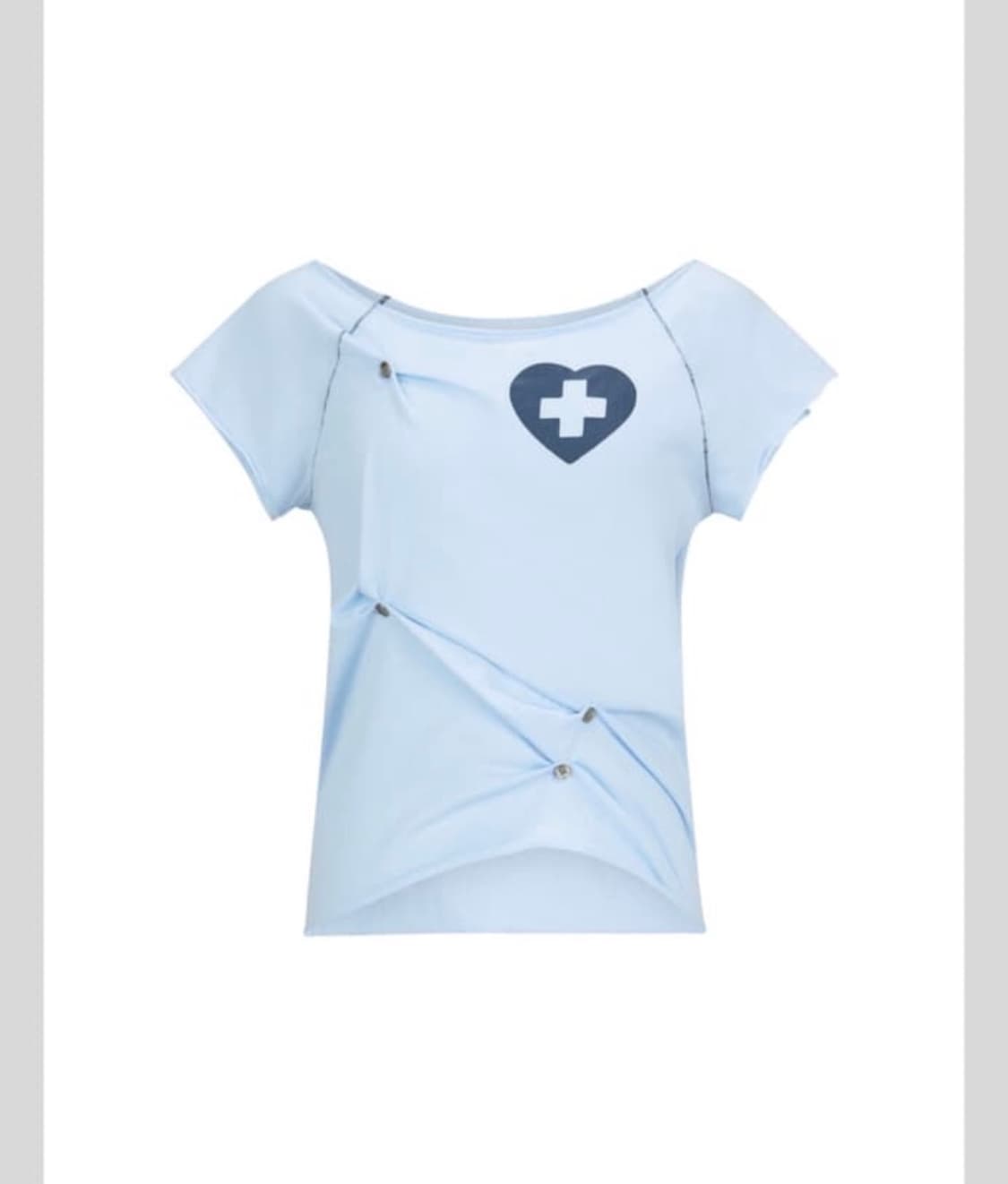 샵페어리 버튼 업 조디악 하프 티셔츠 반팔 스카이 블루 상품이미지4