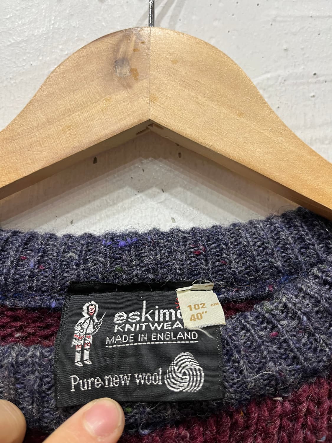 에스키모 니트웨어 퓨어울 니트 스웨터 Made in ENGLAND 상품이미지2