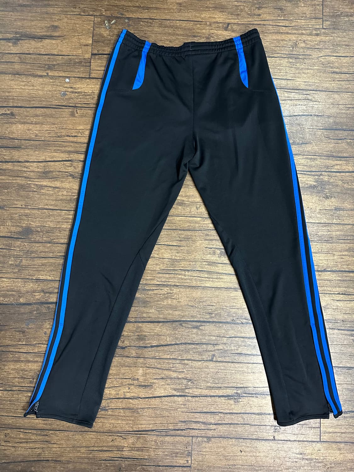 아디다스 삼선 트레이닝 조거바지 블랙/블루 L 상품이미지4