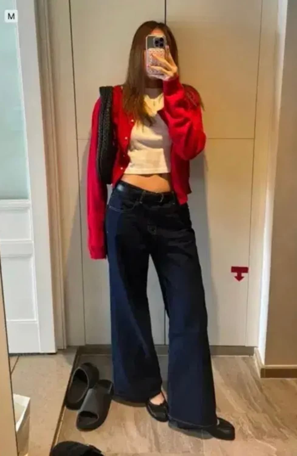 글로니 901 로우 웨이스트 와이드 레그 청바지 M 사이즈 새상품 상품이미지4