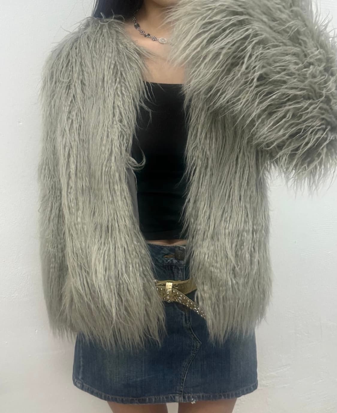 디에이디 퍼 자켓 그레이 상품이미지4