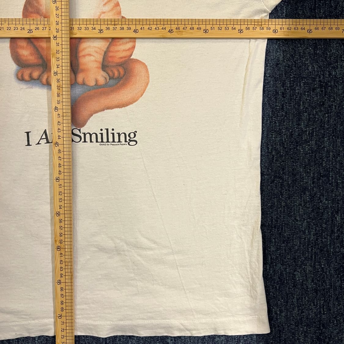 빈티지 90s I Am Smiling 캣 그래픽 티셔츠 상품이미지8