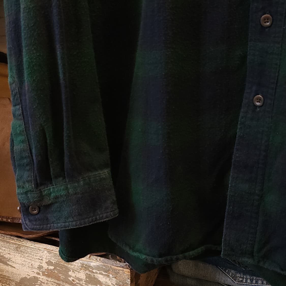 90s 엘엘빈 체크셔츠 플란넬 셔츠 헤비코튼 빅셔츠 블랙와치 빅 xxl 상품이미지8