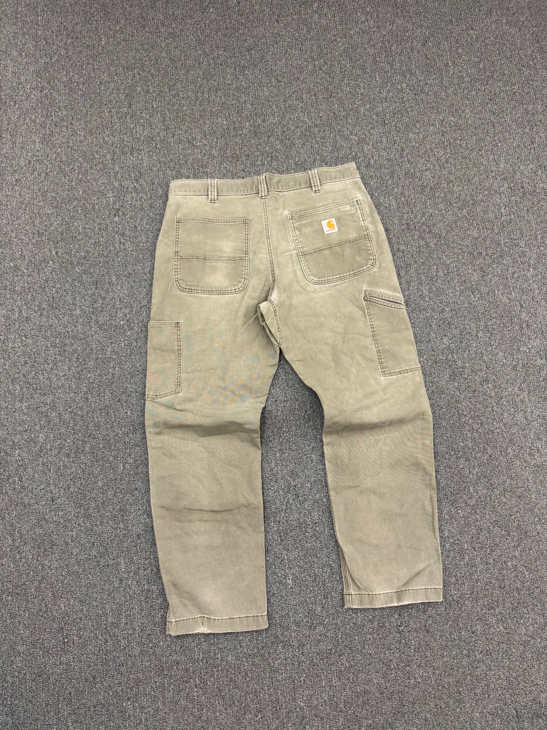 36)칼하트 빈티지 모스그린 더블니 워크팬츠 상품이미지8