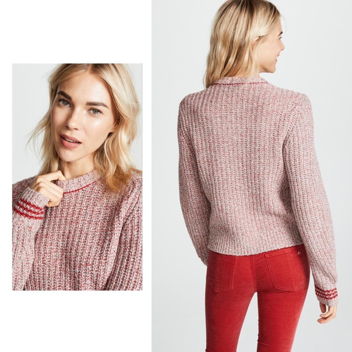 랙앤본 퍼프소매 메리노울 니트 스웨터 상품이미지2