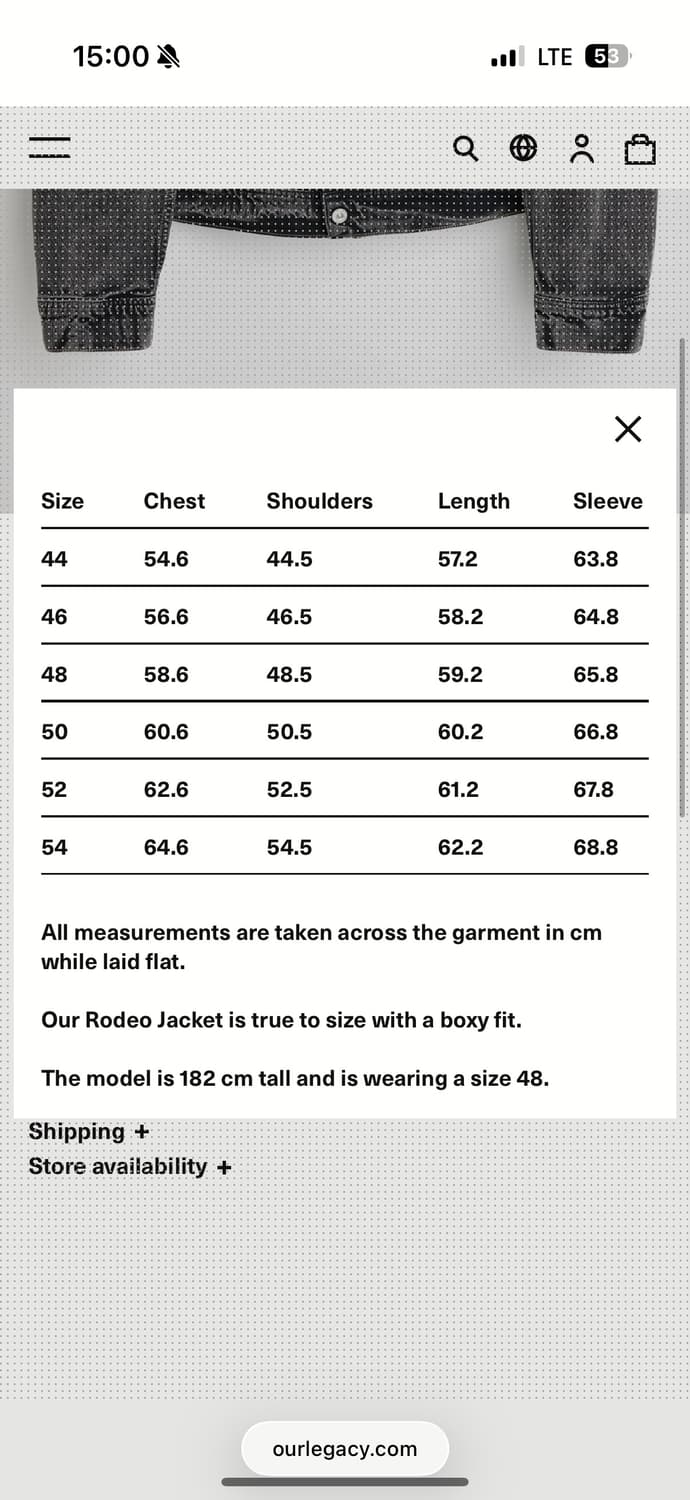 아워레가시 로데오데님자켓 블랙체인트월 46사이즈 상품이미지4